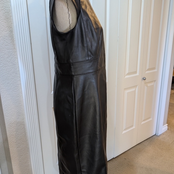 Ann Taylor NWT Black Leather Dress - Picture 5 of 10
